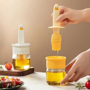 Kuas Barbecue Silikon dengan Botol Minyak Portable Oil Bottle Barbecue Brush