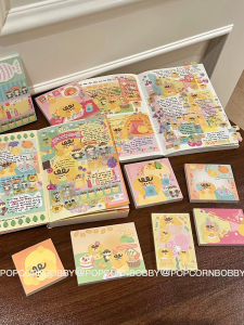 Popcornbobby Fried Paste Dog Original Note Sets Otter Wild Summer Camping Theme 50P +-5