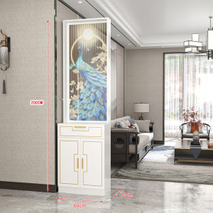 Knock on the Point! Real Beautiful Screen Facing Door Partition Modern Minimalist Doorway Living Room Solid Wood Entrance Cabinet