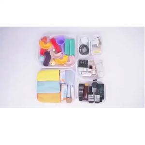 Transparent Multi-purpose Storage Box Small Clothes Toys Washroom Cosmetic Storage Bag Travel Organizer