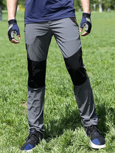 Summer Ice Silk Quick-Dry Pants Mens Outdoor Large Size Thin Type Sunscreen Hiking Climbing Pants Elastic Straight Breathable Sports Pants