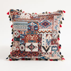 Embroidered Boho Throw Pillow Cover 45x45cm Luxury Tassels Décor Jacquard Cotton Linen Cushion Case Cozy Modern Gift Pillowcase