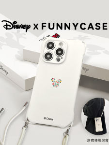 Disney Printed Silicone Phone Case with Strap Crossbody Womens Style Apple 15Promax Full Cover Lens Protection Anti-Fall