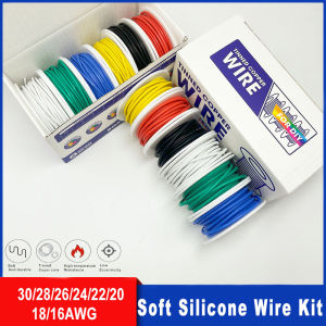 Soft Silicone Wire Kit 16awg 18awg 20 22 24 26 28 30awg Tinned Copper Wire (6 Colours) for Electronics DIY Projects Automotive