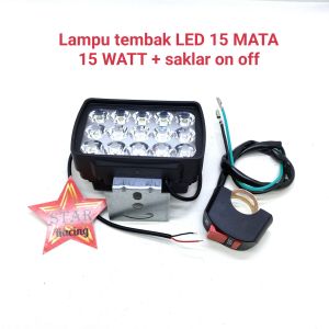 LAMPU LED LASER GUN BAR TEMBAK SOROT CREEN MOTOR DAN MOBIL 15 MATA 12 WATT