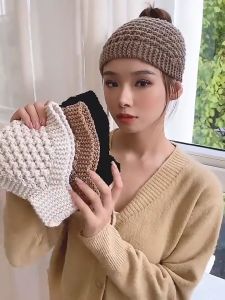 Women Headbands Warm Knitted Soft Stretch Turban Pineapple Crochet Head Wraps Scarf