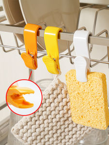 Multi-Use Hooked Clip Organizer Clip with Rod Photo Sealing Clamp Kitchen Bathroom Storage Clip Plastic Household Organizer