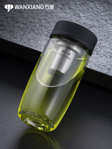 แก้วน้ำครึ่งชั้นหนาสำหรับธุรกิจและงานออฟฟิศสำหรับผู้ชาย ทรงกลวงโค้งสวยงาม แก้วน้ำสำหรับต้มชาสำหรับงานออฟฟิศ