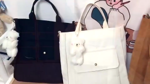 SKM Female Corduroy Bag Student Simple Large Capacity Shoulder Bag BG851 Beg Perempuan