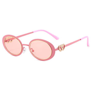 JN IMPRESSION Gọng bầu dục mới kính râm cá tính Kính mát thời trang cá tính hai trái tim Thiết kế kính mát