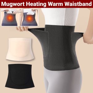 Mugwort Self Heating Double Pocket Warm Waistband Slimming Waist Belt Womens Tightener Girdles Postpartum Belt