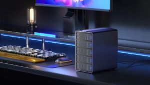 ACASIS กล่องดิสก์อาร์เรย์ 5 ช่องขนาด 3.5 นิ้ว ตู้อาร์เรย์โหมด RAID USB 3.0 เป็น SATA ทำงานไม่มีเสียง EC-7355 5GBS การป้องกันตัวเครื่องอลูมิเนียมอัลลอยด์ ดิสก์เดี่ยวรองรับสูงสุด 24TB