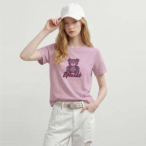 Summer Purple Bear Versatile Commuter Stylish Design T-shirt
