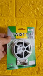 30m PVC Green Plastic Twist Tie Wire Spool roll with Cutter for Garden Yard Plant- 1 Roll