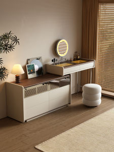 Retro Dressing Table Vanity Drawer Organizer with Mirror