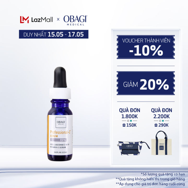 [Date 02/2026] Serum Vitamin C 15% Dưỡng Sáng Da & Chống Oxy Hóa Obagi Professional-C 12.5ml