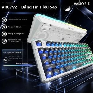AULA | Bàn Phím Cơ Chơi Game Valkyrie Vk87 Max V2 Loki Ba Chế Độ Không Dây Tốc Độ Phản Hồi 8K Pin 12000mAh Độ Trễ Thấp RGB Tùy Chỉnh Esports 2.4Ghz