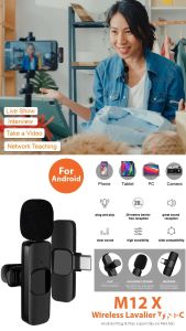Microphone Wireless M12XLapel MIC Clip On Vlog Smartphone