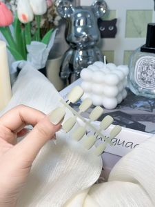 Wear Nail Full Patch Frosted Cat Eye Internet Celebrity Summer Multi-Color Short Nail White Fake Nail Patch Finished Manicure