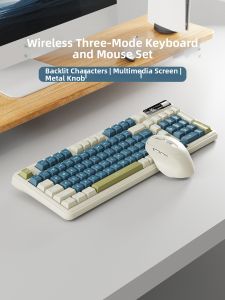 MENGZU | Three-mode Wireless Silent Keyboard Mouse Set