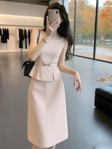SHANGSHA | Elegant Formal Pink Dress Set