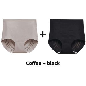 Mengmeng Intimates 29.9 Yuan 2 Pieces Mid-High Waist Traceless Ventilation Belly Contracting Hip Lift Hip Raise Womens Underwear Hip Training Pants Womens