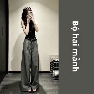 Ge·an·fei | Bộ Áo Ba Lỗ Không Tay Và Quần Ống Rộng Mùa Hè Cho Nữ