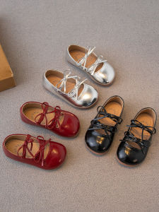 Girls Leather Shoes 2024 Spring & Fall New Childrens Shoes Little Girl Princess Shoes Soft Bottom Gommino Baby Flats Tide