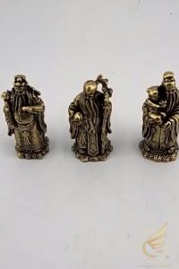 Decor Mini Tượng Phúc Lộc Thọ Trang Trí Cỡ Nhỏ Bằng Đồng Thau Tượng Tam Đa Phong Thủy - Đồ Đồng Thuận Tâm