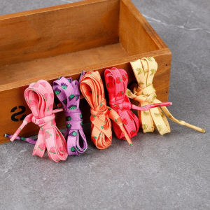Flat Macaron Cute Printing Shoelaces for Sneakers Pattern Print Fruit Shoelace Strawberry Grape Peach Orange Banana Shoe Laces