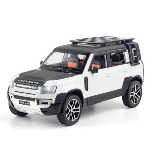 【WJ】1:24 Land Rover Defender รุ่นรถโลหะผสมด้วยเสียงและแสงดึงกลับรถรุ่นเครื่องประดับเด็กรถของเล่นของขวัญ