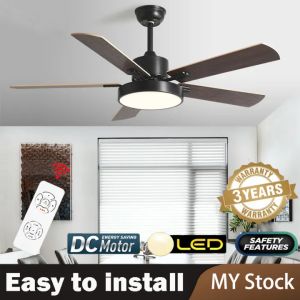 【GOGEOUS】42/48inch ceiling fan with light remote contrl 6 speed cooling fan DC motor ceiling fans angin kuat kipas siling lampu ruang tamu wooden blades fans ceiling fan light for living room bedroom 风扇灯 - Lazada
