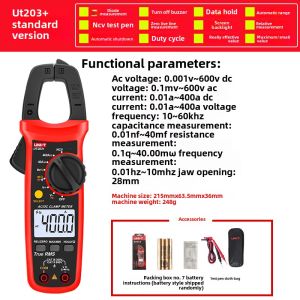High Precision Digital Clamp Meter UT204+/201 True Root Mean Square Smart Auto AC/DC Universal Multimeter by UNI-T