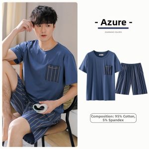 JIALEFEN | Summer Lightweight Cotton Mens Pajamas Set