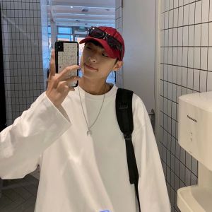 Casual Knitted Polo Shirt for Men Woolen Half Zipper Design Turn-down Collar Sweatshirt Leisure Commuting Trendy Long Sleeve Youth