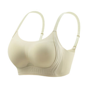 Miiow | Wireless Seamless Womens Bra Soft Support Thin Cup Gathered Anti-Sagging Back Beauty Underwear Nylon Fabric All Seasons Use