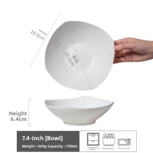 Design Square White Ceramic Plate