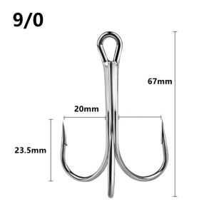 4x Strong Super Sharp Big Treble Hook 10Pcs 6/0#-10/0# Saltwater Fishing Hooks High Carbon Steel Fishhooks Strength Hooks Tackle