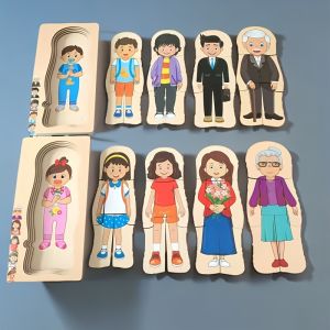 Bằng gỗ con người tăng trưởng câu đố cho trẻ em đồ chơi giáo dục cho tập trung trí thông minh & tư duy logic tương tác Playhouse Quà Tặng