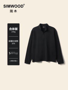 Áo Thun Dài Tay Simwood Dành Cho Nam Bằng Cotton Lông Cừu Dài 230g Có Khóa Kéo Nửa Bên Phải Áo Thun Thường Ngày Mùa Xuân