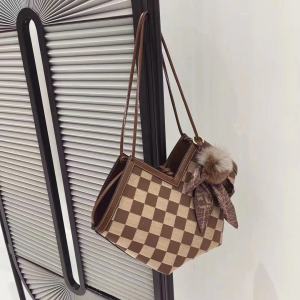 Vintage Tote Bag Womens Commuter Shoulder Bag Large Capacity Shopping Basket Handbag Fashionable Soft PU Leather Bag