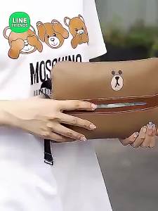 Line Friends ของแท้ 100% กล่องใส่กระดาษทิชชู่ในรถยนต์ หนัง PU กันน้ำ กันความชื้น กล่องเก็บกระดาษทิชชู่ กล่องอนามัย Tisu BROWN CHOCO CONY LFB204/LFB158/LFB99