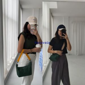 Tas Selempang & Bahu Kanavaia Baguette Shoulder Bag in Hunter Green