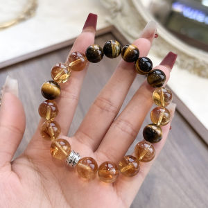 Natural Crystal Couple Bracelets Womens Style Attracting Gold Tiger Eye Stone Wealth Attracting Lucky Charm Bracelet