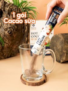 Bột Cacao Sữa Hot Cocoa - Đậm Vị từ Cacao Nguyên Chất - Hộp Giấy 12 Gói x 20g - Không cholesterone giàu khoáng và chất xơ hoà tan - Heyday Cacao