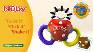 Nuby Twista Ball Teether and Ratttle Mainan Gigitan Anak Bayi Bisa Berbunyi
