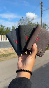 Short Wallet Men PU Leather Wallet With Coin Zipper Compartment  (W-029)