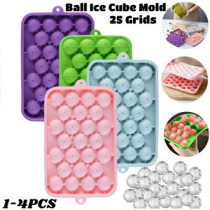 25 Grids Ball Ice Cube Mold Silicone with Cover Ice Storage Box Easy To Demould DIY Ice Ball Maker Grape Ball Handmade Soap Mold