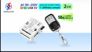 WenQia Universal 433MHz Remote Control Switch 2CH 110V 220V 230V 1000m Control Range RF Receiver Module for Light/Motor/Garage Door