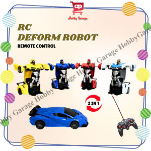 Mainan RC Mobil Deformasi Robot Anak Transformer Transform Light Sound
